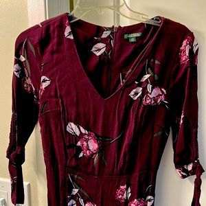 BARELY WORN Wine Floral Jumpsuit